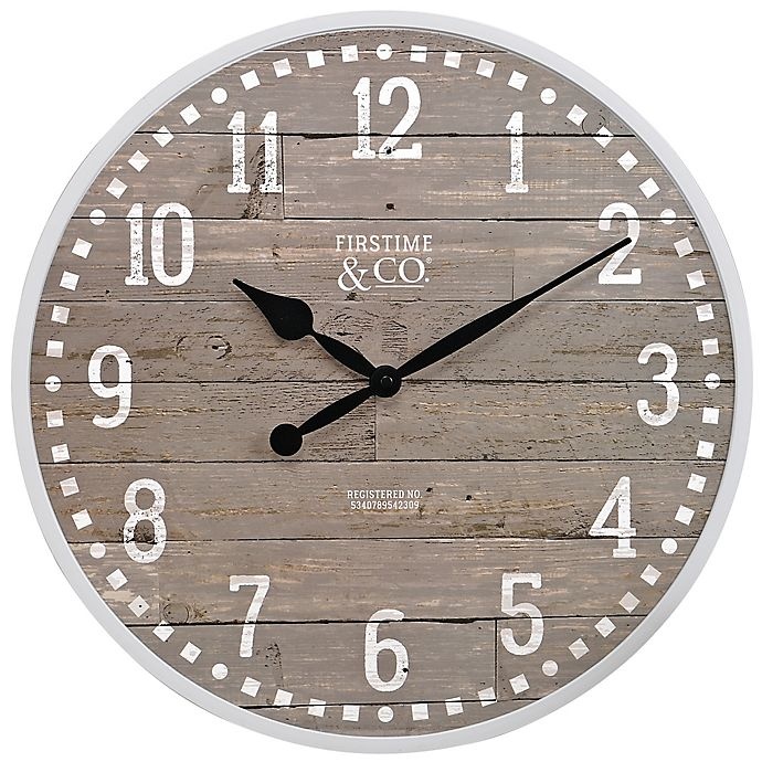 slide 1 of 4, FirsTime Arlo Wall Clock - Grey, 18 in