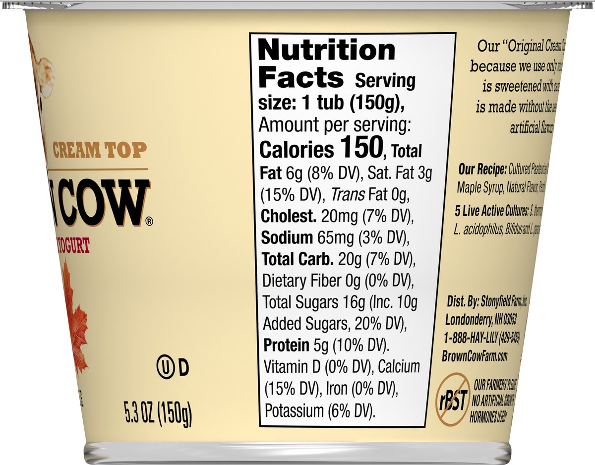 slide 4 of 7, Brown Cow Whole Milk Maple Yogurt 5.3 oz, 5.3 oz