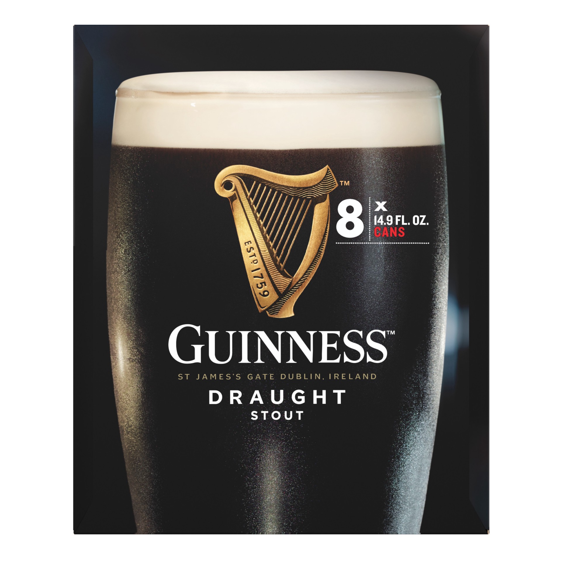 slide 6 of 10, Guinness Nitrogenated Stout Draught Stout Beer 8 - 14.9 fl oz Cans, 8 ct; 14.9 oz