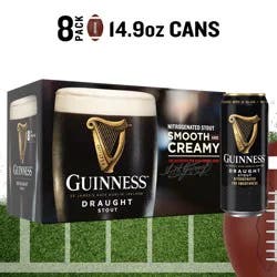 Guinness Nitrogenated Stout Draught Stout Beer 8 - 14.9 fl oz Cans