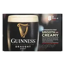 Guinness Nitrogenated Stout Draught Stout Beer 8 - 14.9 fl oz Cans