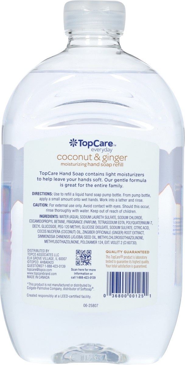 slide 6 of 12, TopCare Everyday Moisturizing Coconut & Ginger Hand Soap Refill 50 fl oz, 50 fl oz