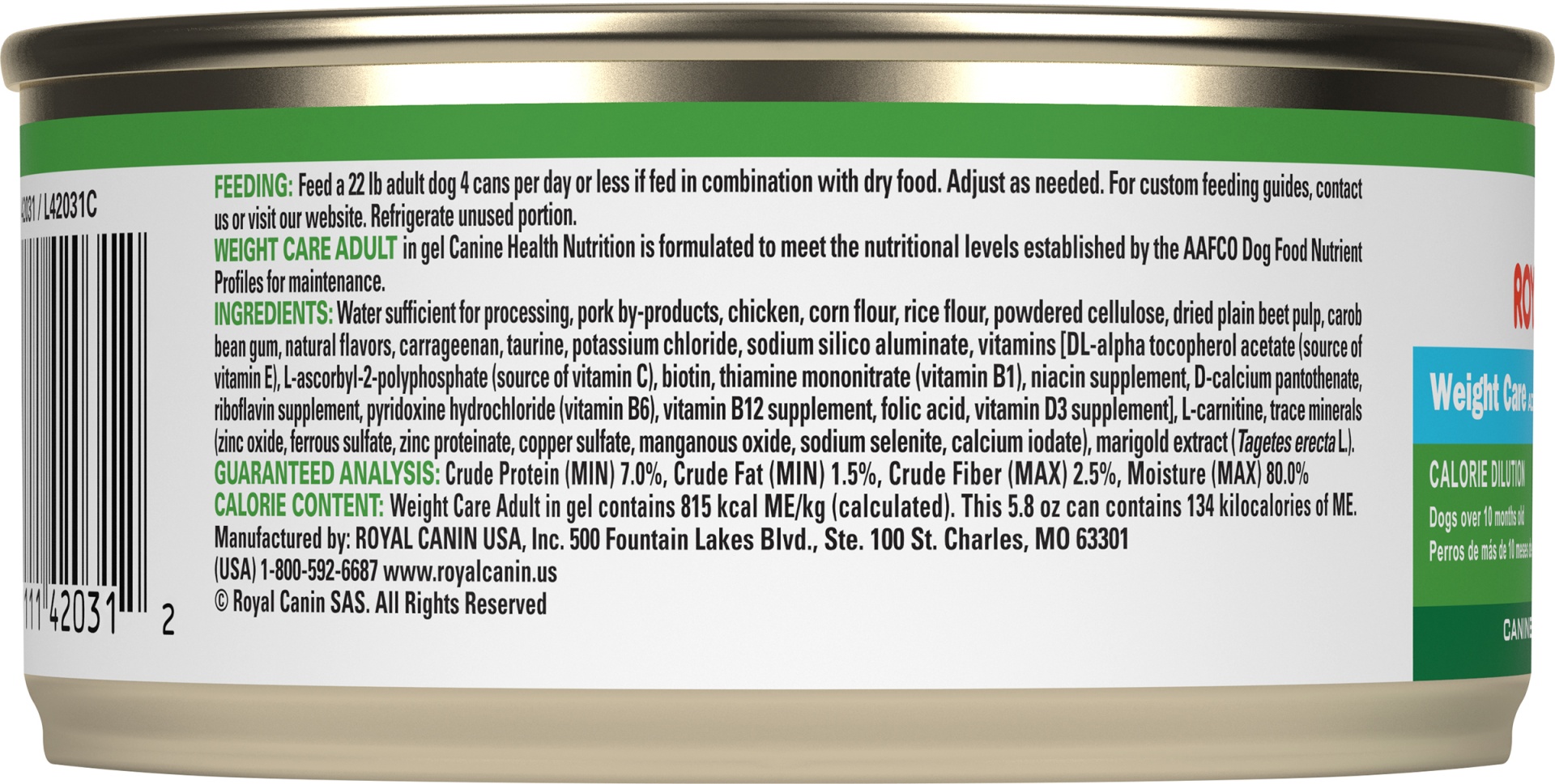 slide 5 of 6, Royal Canin Weight Care Canine Health Nutrition Canned Adult Dog Food, 5.8 oz