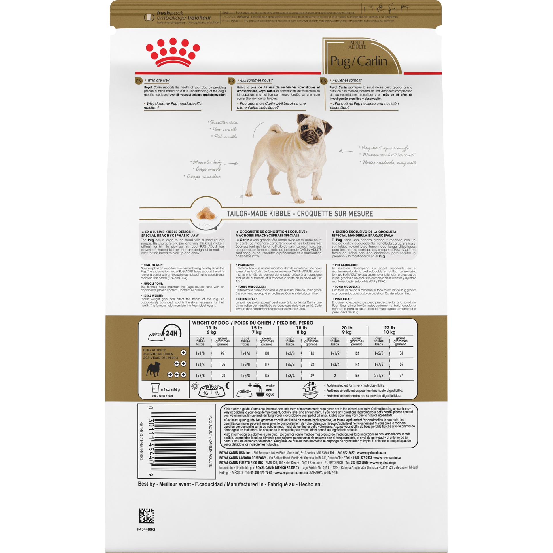 slide 9 of 9, Royal Canin Breed Health Nutrition Pug Adult Dry Dog Food, 10 lb