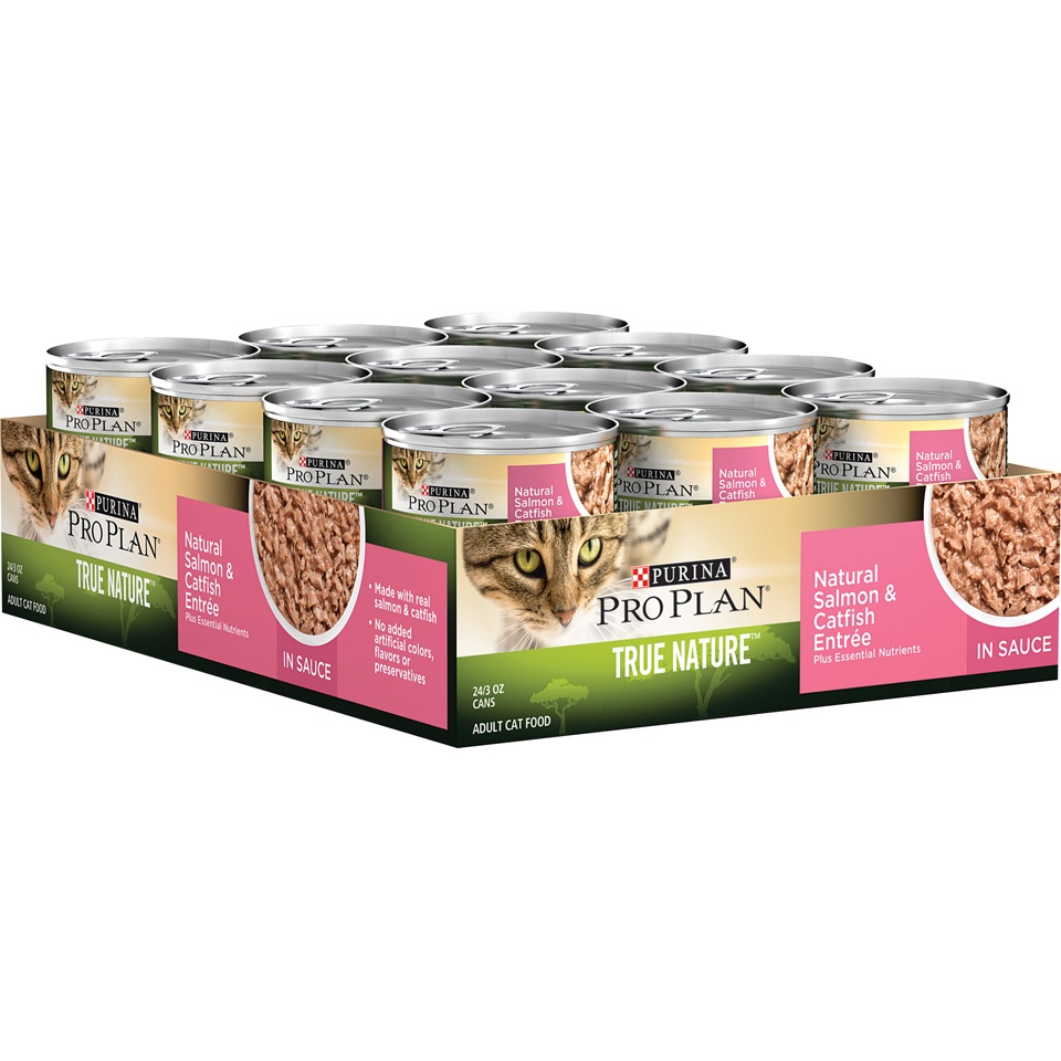 Pro Plan True Nature Salmon Catfish Adult Canned Cat Food 3 oz