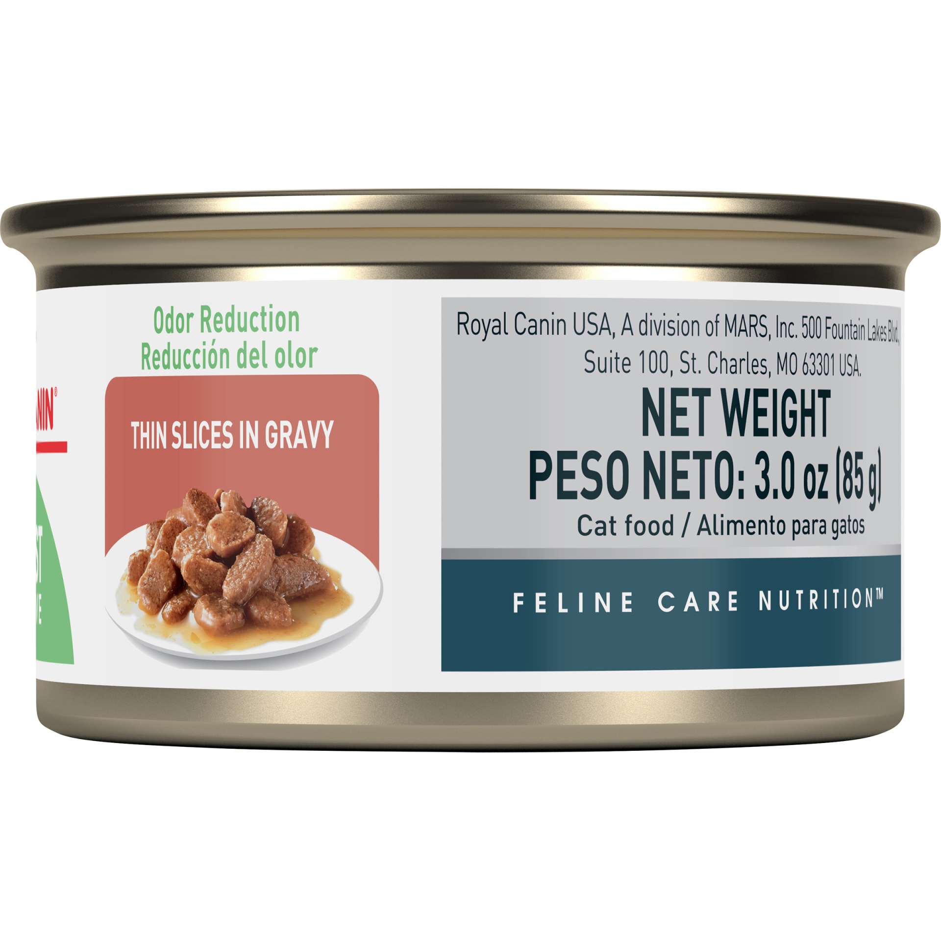 slide 5 of 7, Royal Canin Digest Sensitive Thin Slices in Gravy Wet Cat Food, 3 oz can, 3 oz