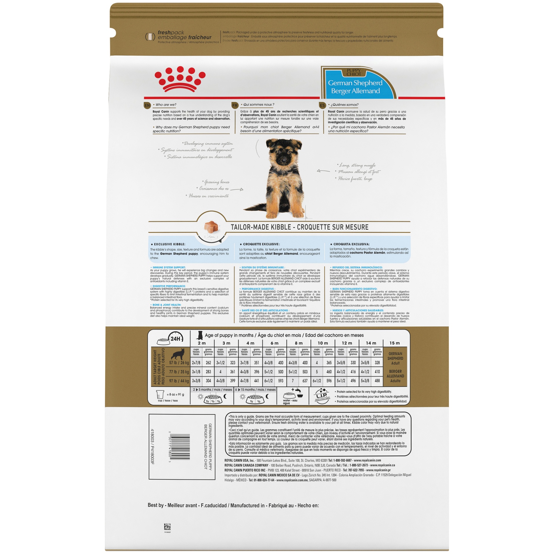 slide 7 of 9, Royal Canin Breed Health Nutrition German Shepherd Puppy Dry Dog Food, 30 lb