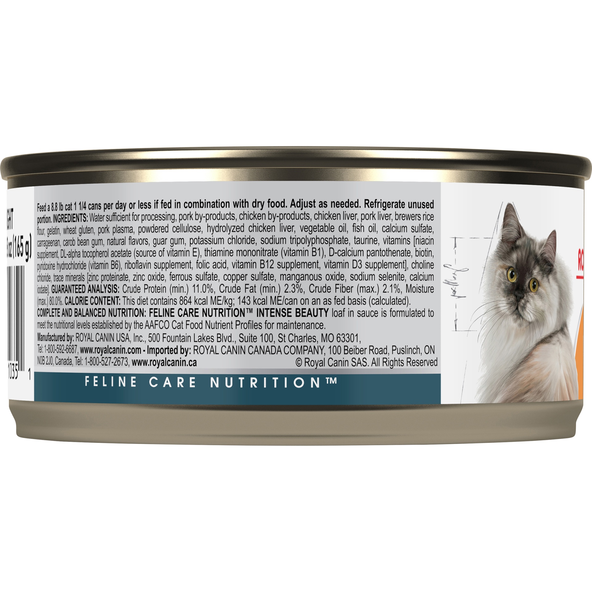 slide 5 of 7, Royal Canin Feline Health Nutrition Intense Beauty Loaf in Sauce Wet Cat Food, 5.8 oz