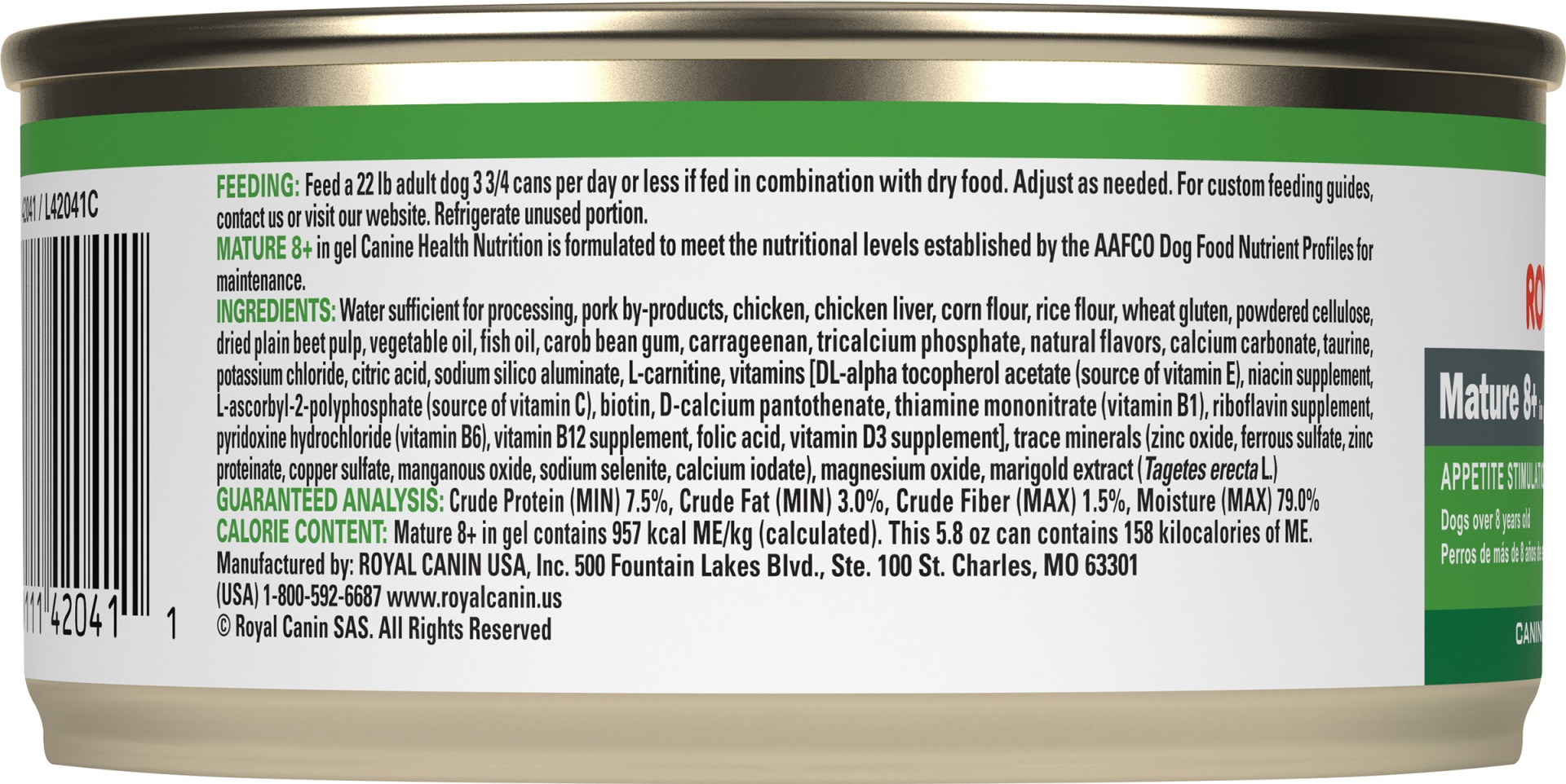 slide 5 of 6, Royal Canin Mature 8 Plus Canine Health Nutrition Canned Senior Dog Food, 5.8 oz