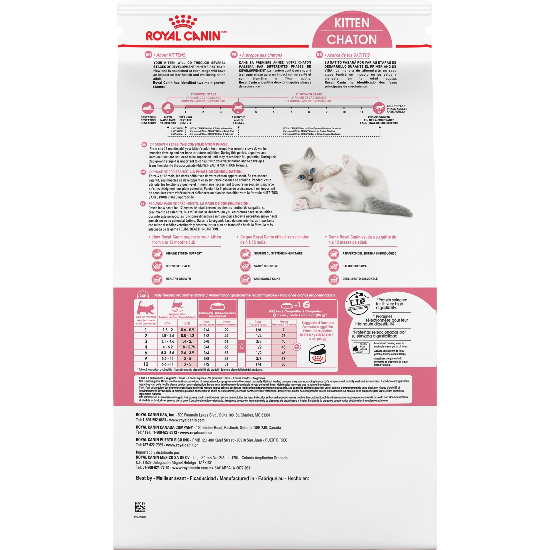 slide 3 of 9, Royal Canin Feline Health Nutrition Dry Kitten Food, 7 lb