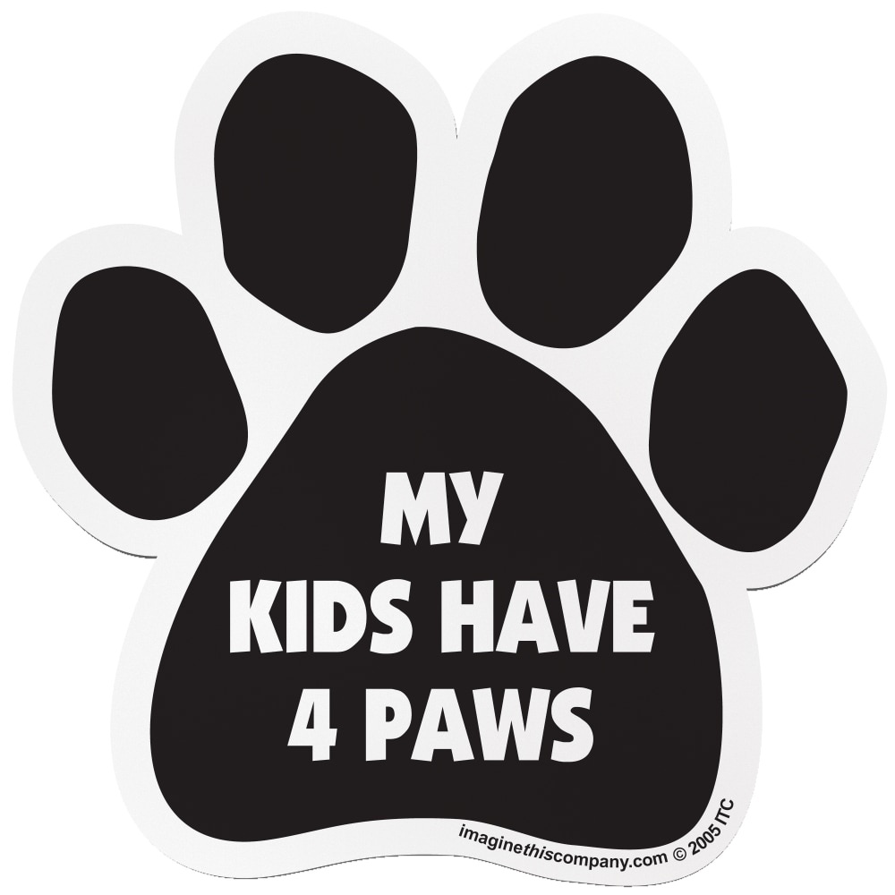 slide 1 of 1, Imagine This "My Kids Have 4 Paws" Paw Car Magnet, SM