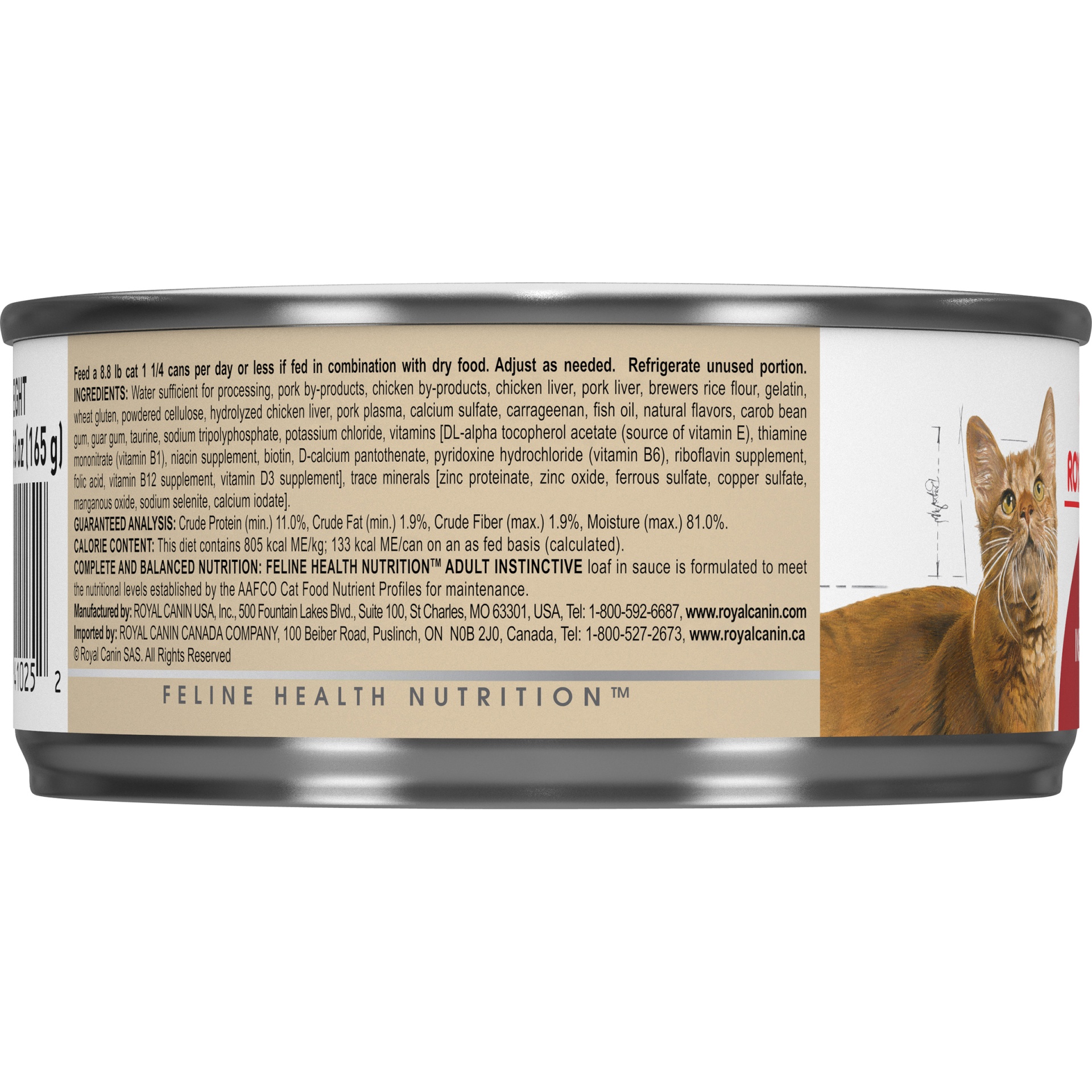 slide 3 of 7, Royal Canin Feline Health Nutrition Adult Instinctive Loaf in Sauce Canned Cat Food, 5.8 oz