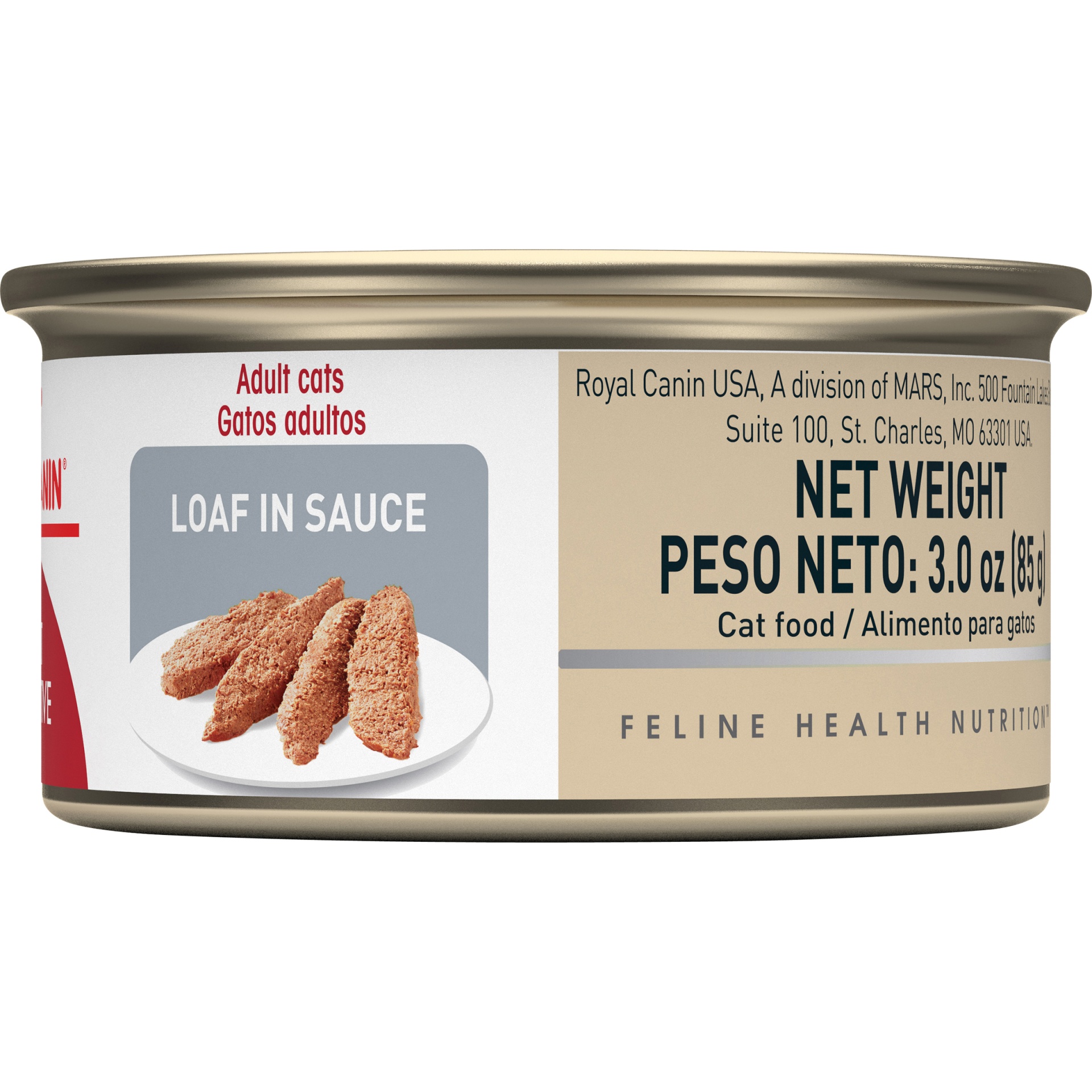 slide 3 of 7, Royal Canin Feline Health Nutrition Adult Instinctive Loaf in Sauce Canned Cat Food, 3 oz