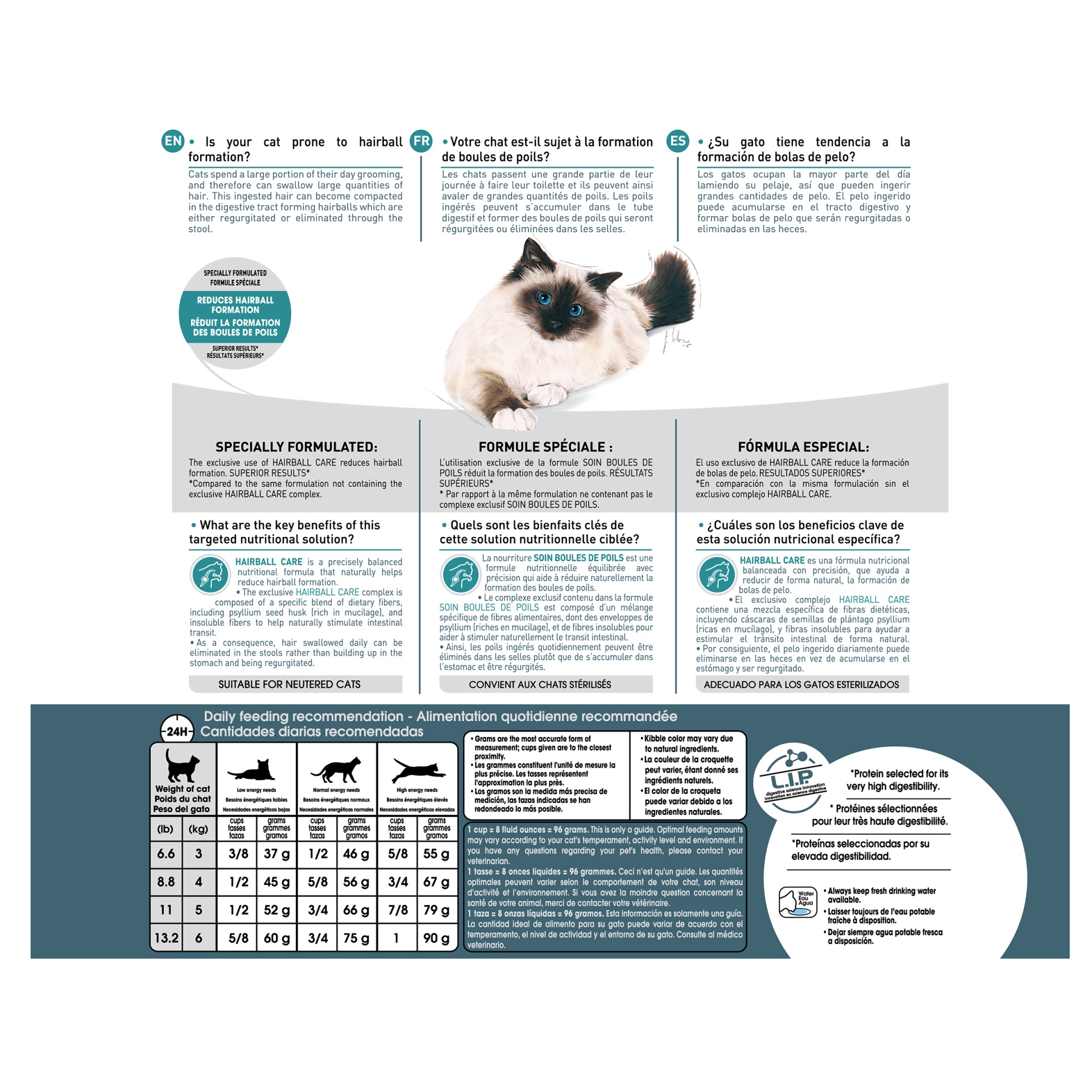 slide 9 of 9, Royal Canin Feline Health Nutrition Indoor Hairball 34 Dry Cat Food, 6 lb