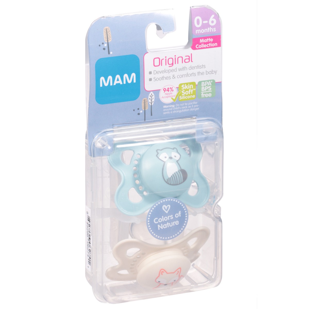 slide 4 of 9, MAM Deco 0-6M Pacifiers, assorted, 2 ct