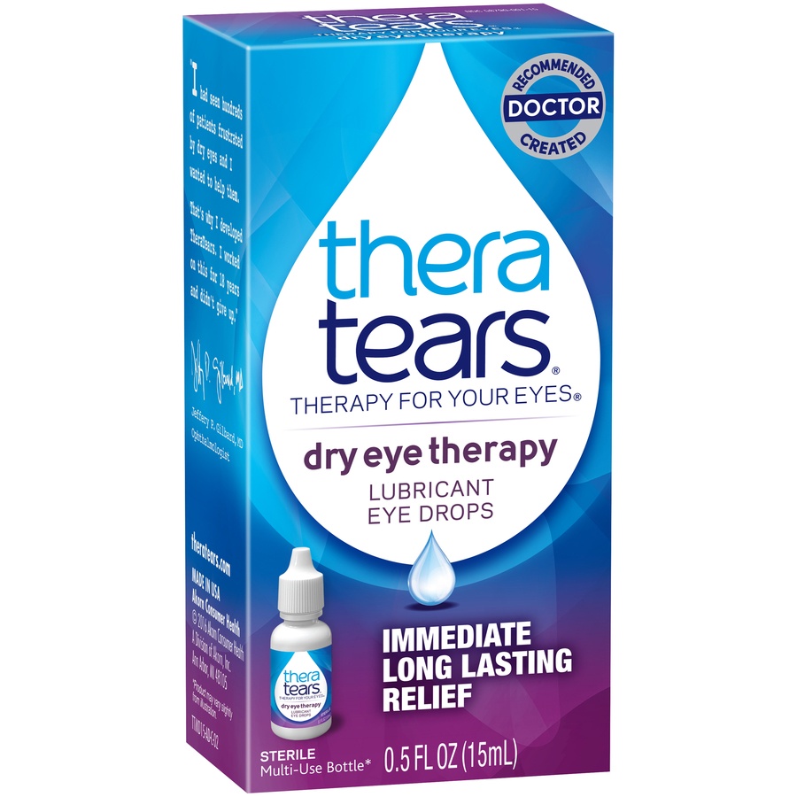 slide 3 of 6, TheraTears Dry Eye Therapy Lubricating Eye Drops for Dry Eyes, 0.5 fl oz bottle, 0.5 fl oz