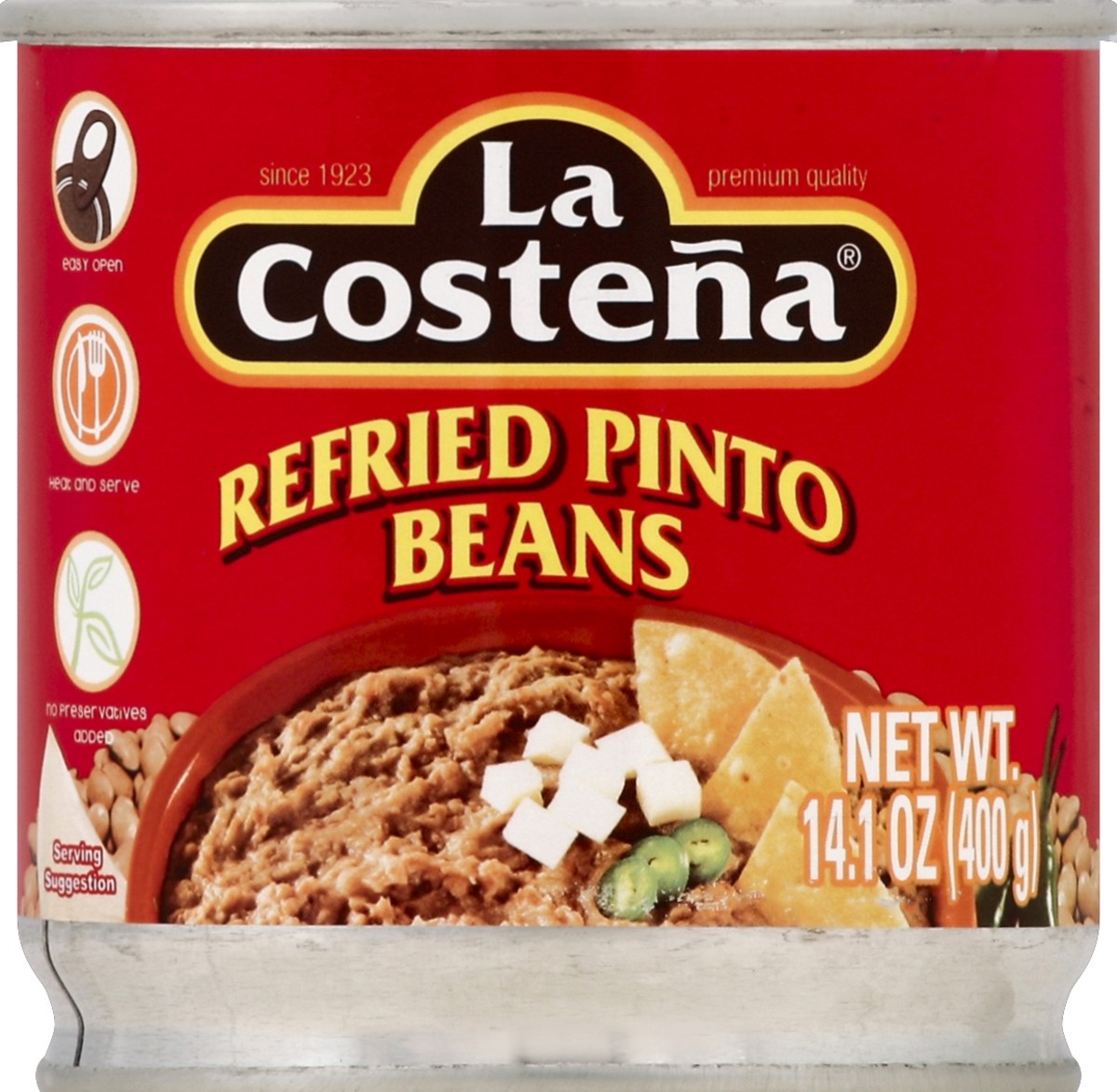 slide 1 of 2, La Costeña Refried Pinto Beans, 14.1 oz