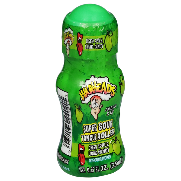 slide 1 of 1, Warheads Green Apple Super Sour Tongue Roller, 0.85 fl oz