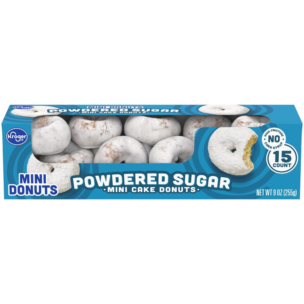slide 2 of 2, Kroger Powdered Sugar Mini Donuts, 9 oz