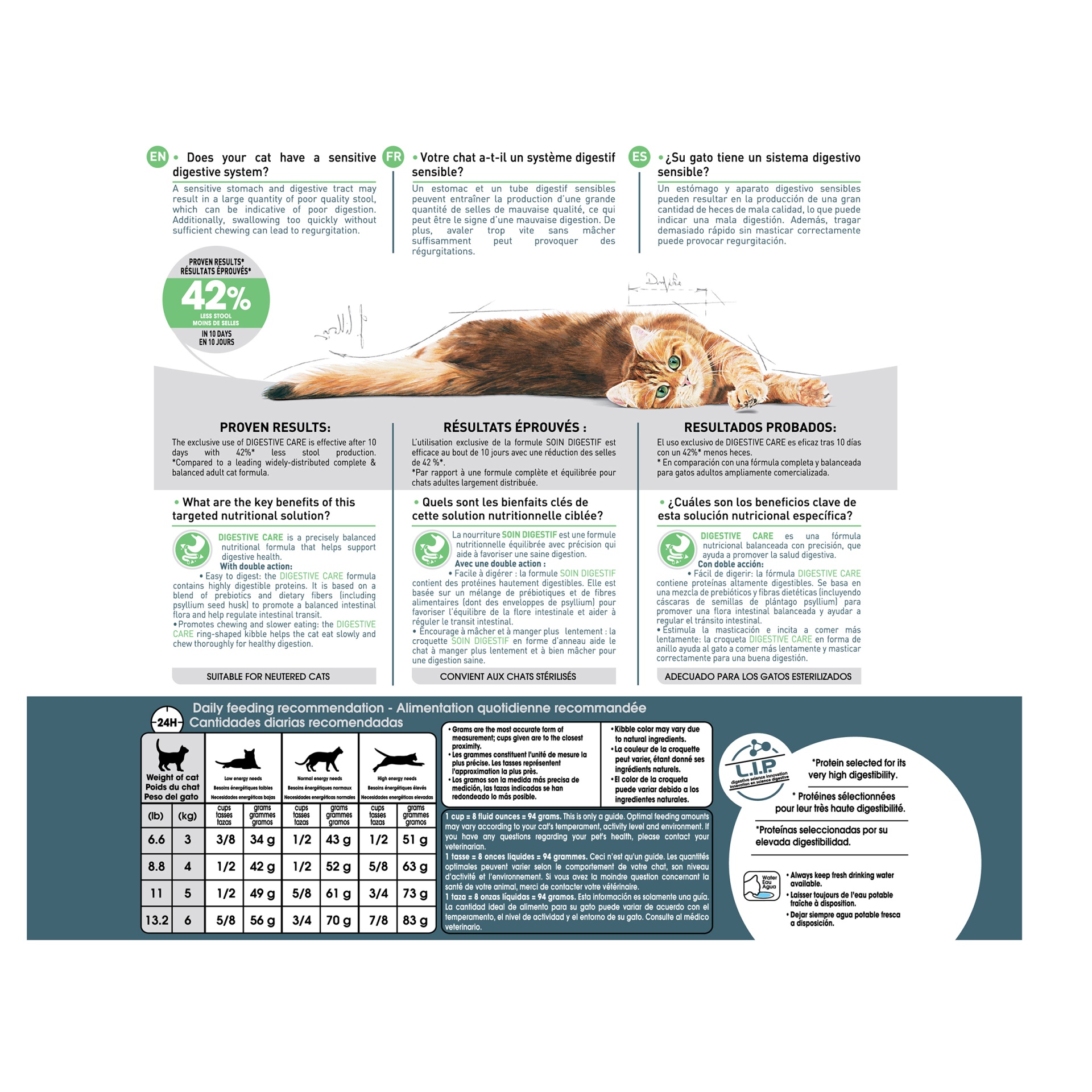 slide 8 of 9, Royal Canin Feline Care Nutrition Digestive Care Adult Dry Cat Food, 3 lb