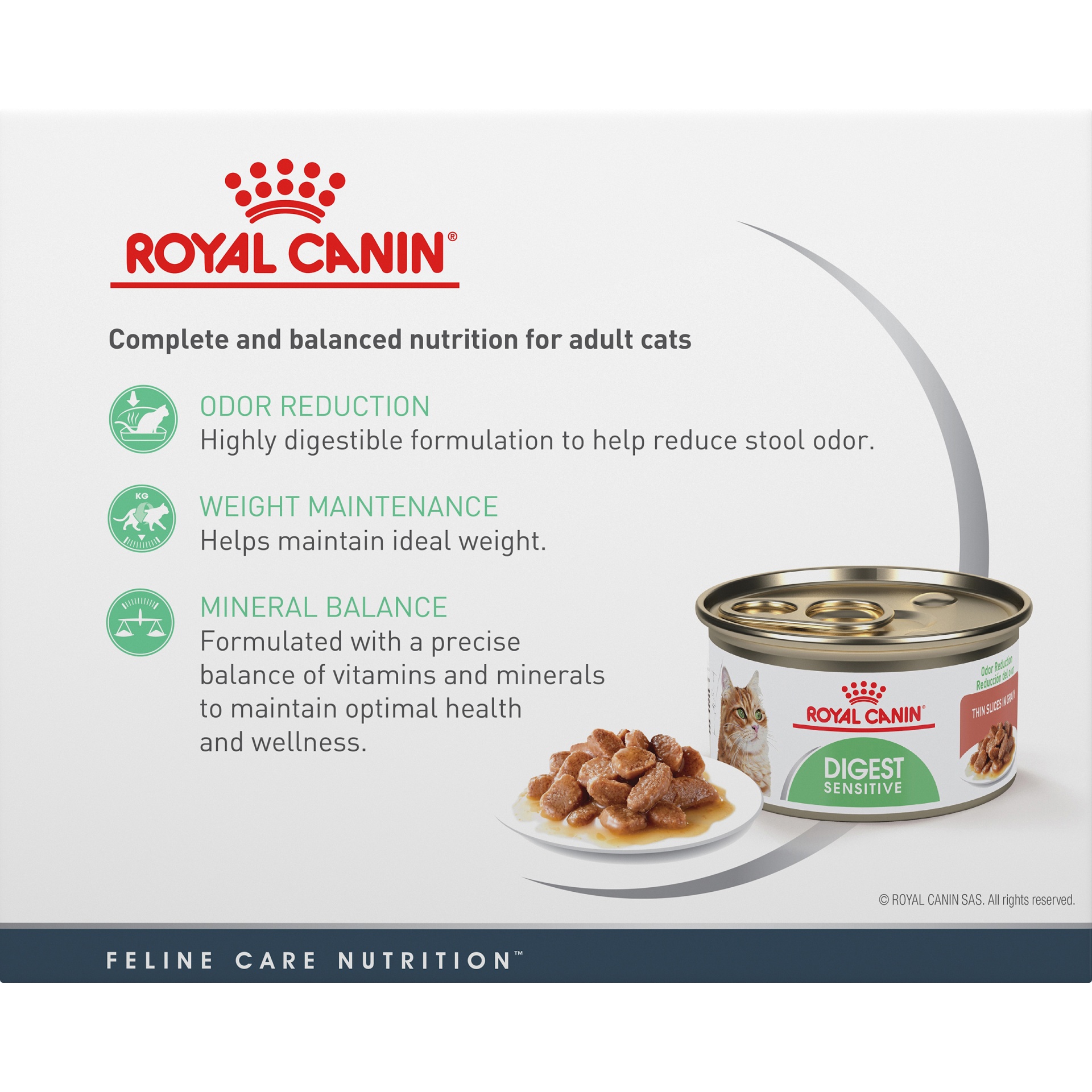 slide 4 of 9, Royal Canin Feline Health Nutrition Digest Sensitive Thin Slices in Gravy Wet Cat Food Multipack, 6 ct; 3 oz