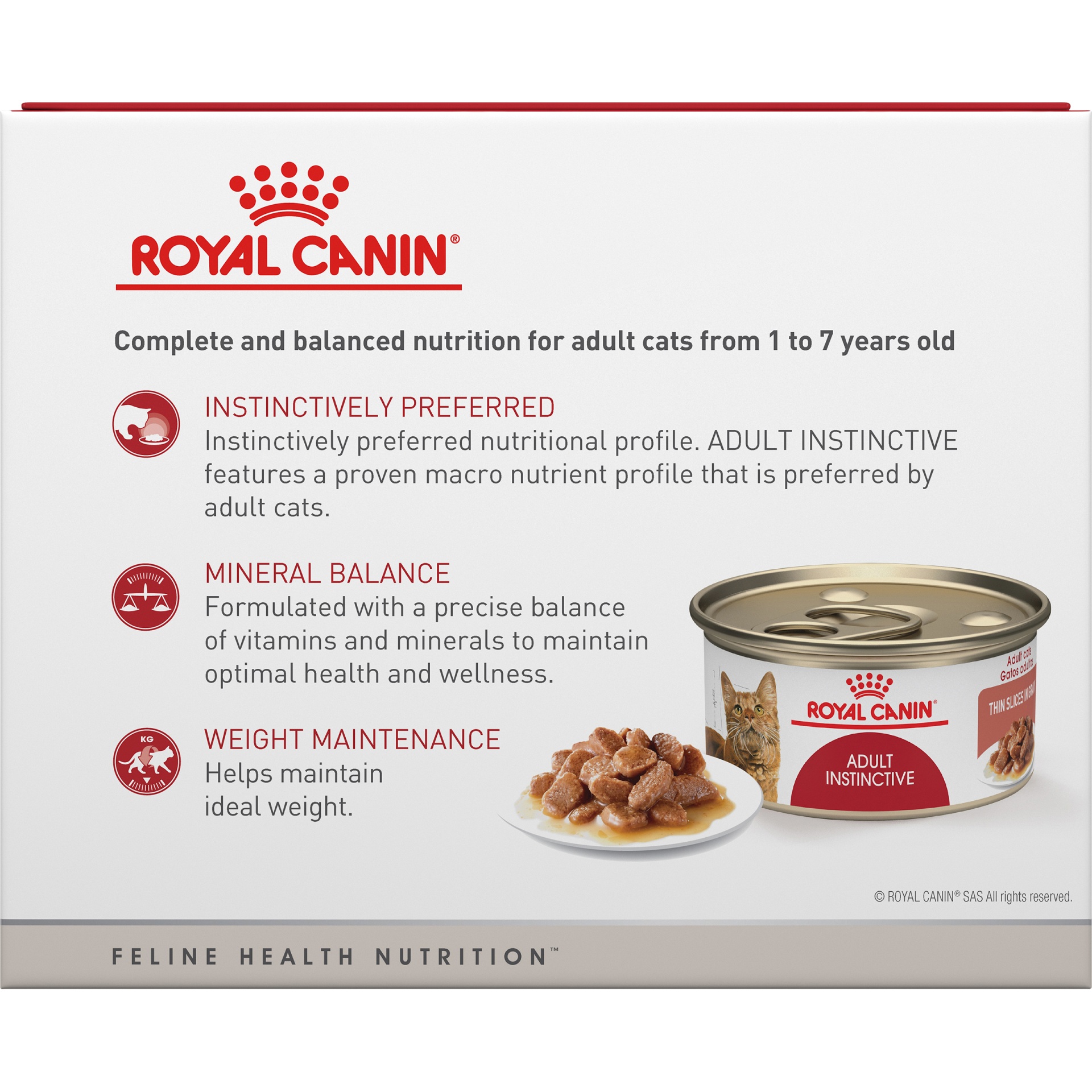 slide 2 of 9, Royal Canin Feline Health Nutrition Adult Instinctive Thin Slices in Gravy Wet Cat Food Multipack, 6 ct; 3 oz