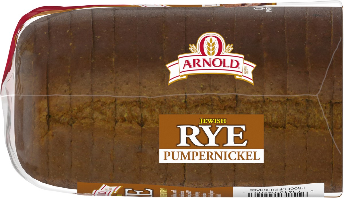 slide 5 of 7, Arnold Jewish Rye Pumpernickel Bread, 16 oz, 8 ct