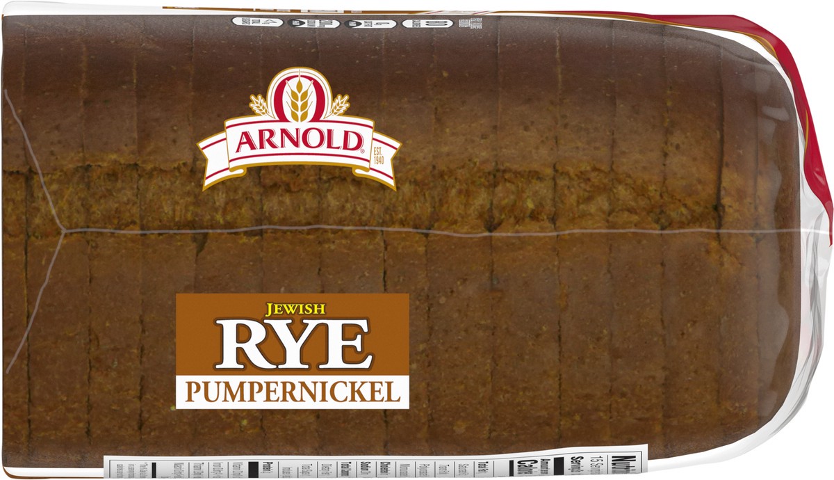 slide 6 of 7, Arnold Jewish Rye Pumpernickel Bread, 16 oz, 8 ct