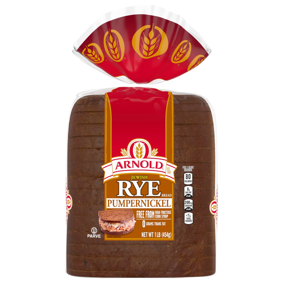 slide 1 of 7, Arnold Jewish Rye Pumpernickel Bread, 16 oz, 8 ct