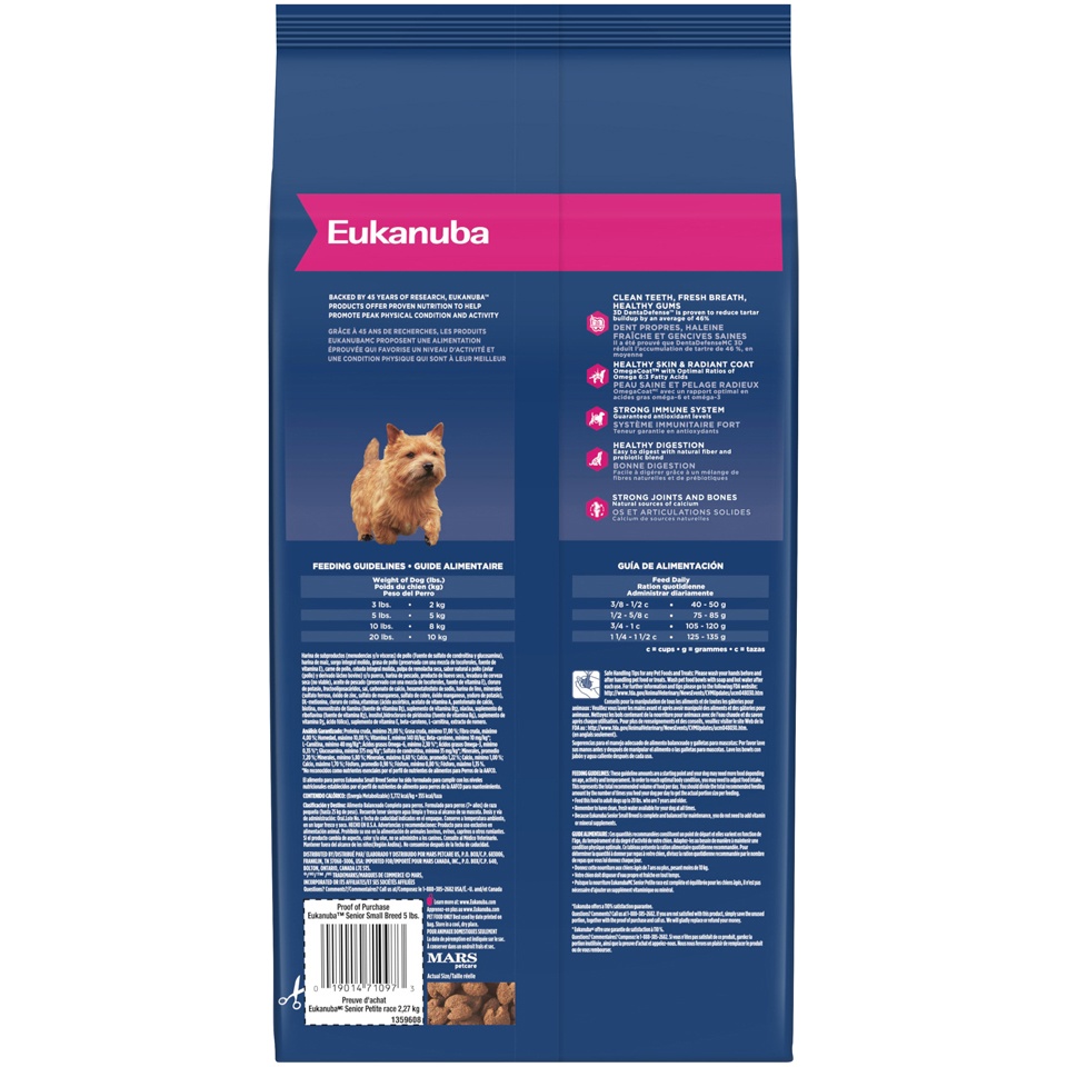 slide 3 of 5, Eukanuba Small Breed Senior Dog Food, 5 lb