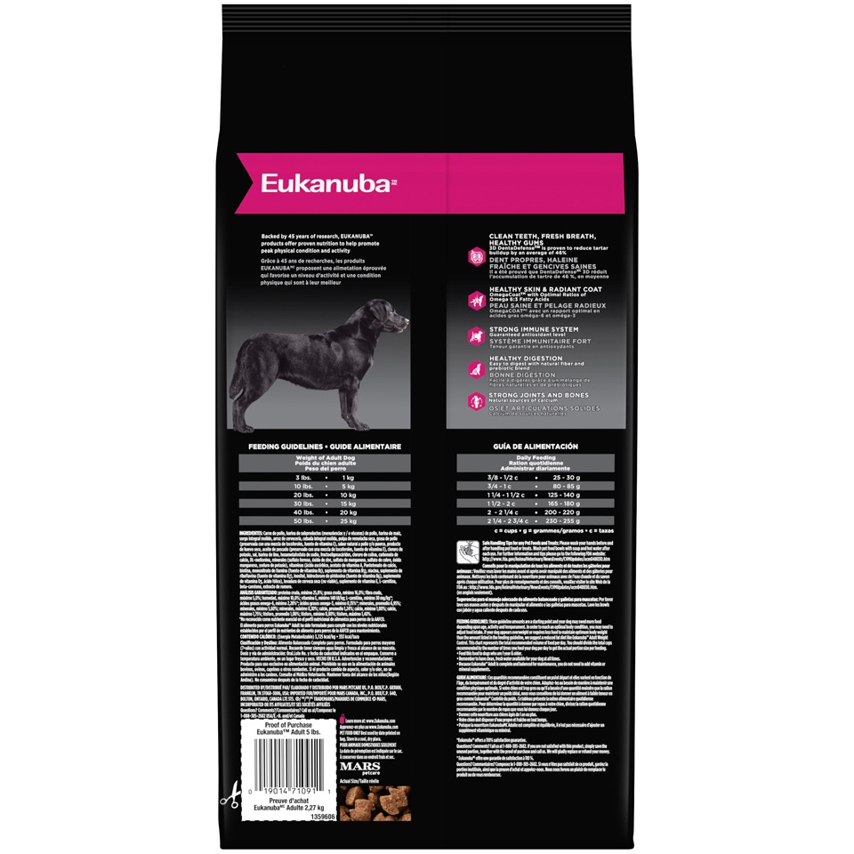 slide 4 of 5, Eukanuba Adult Dog Food, 5 lb