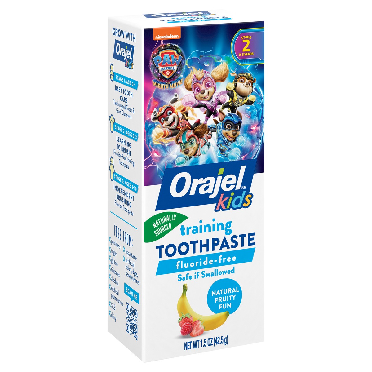 slide 2 of 9, Orajel Paw Patrol Fluoride-Free Training Toothpaste, Fruity Fun Flavor, One 1.5oz Tube: Orajel #1 Pediatrician Recommended Brand for Kids Non-Fluoride Toothpaste, 1.5 oz