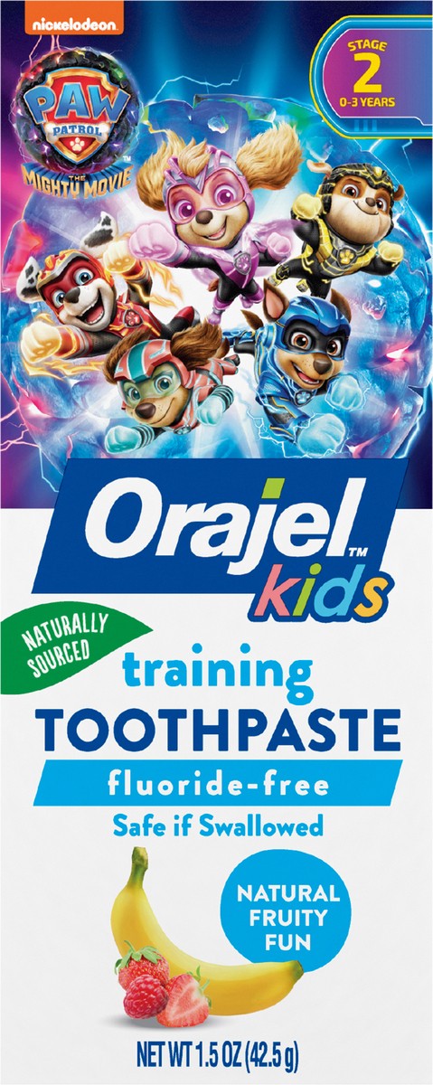slide 3 of 9, Orajel Paw Patrol Fluoride-Free Training Toothpaste, Fruity Fun Flavor, One 1.5oz Tube: Orajel #1 Pediatrician Recommended Brand for Kids Non-Fluoride Toothpaste, 1.5 oz