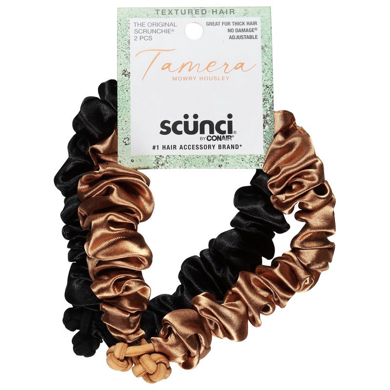 slide 1 of 1, scünci Tamera Mowry Housley Textured Hair Scrunchies 2 ea, 2 ct