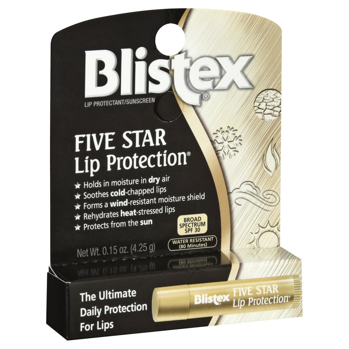 slide 8 of 9, Blistex Five Star Lip Protection SPF 30, 0.15 oz