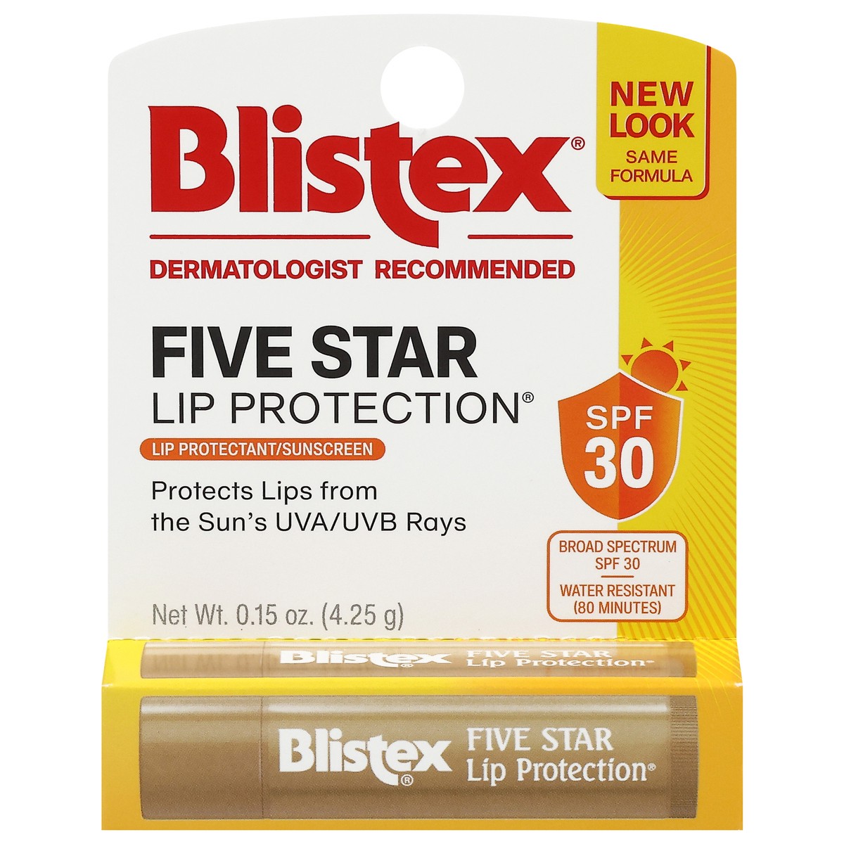 slide 1 of 9, Blistex Five Star Lip Protection SPF 30, 0.15 oz