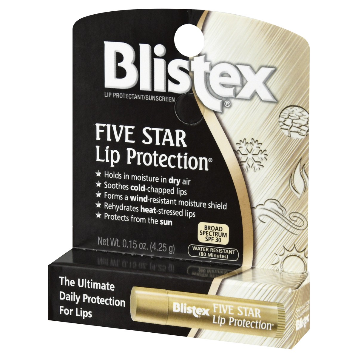 slide 2 of 9, Blistex Five Star Lip Protection SPF 30, 0.15 oz