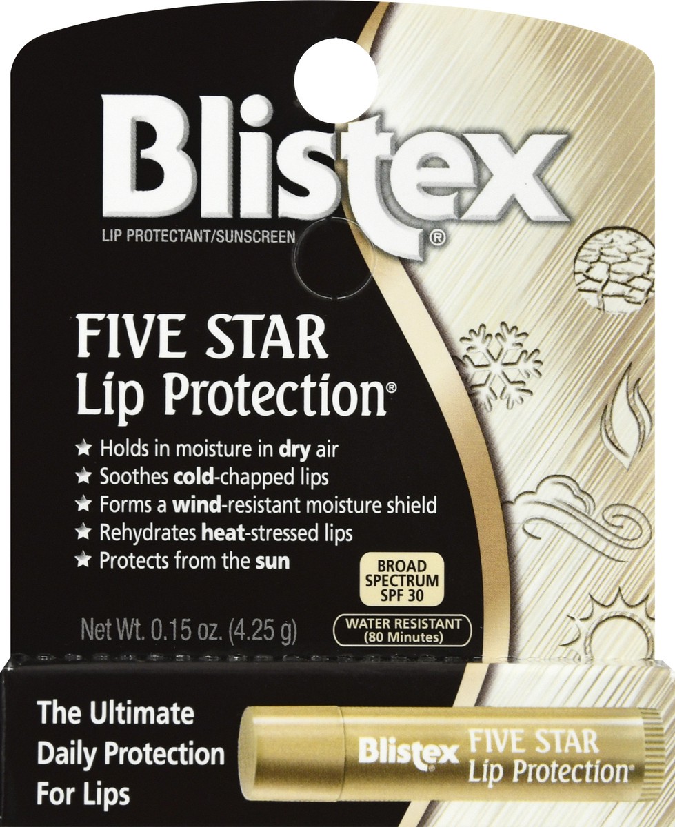 slide 5 of 9, Blistex Five Star Lip Protection SPF 30, 0.15 oz