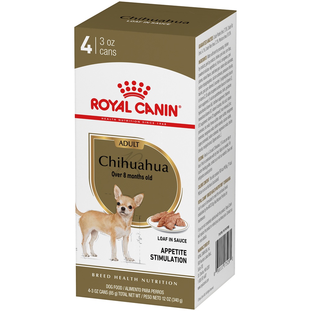slide 3 of 9, Royal Canin Breed Health Nutrition Chihuahua Loaf In Sauce Dog Food Multipack, 4 ct; 3 oz