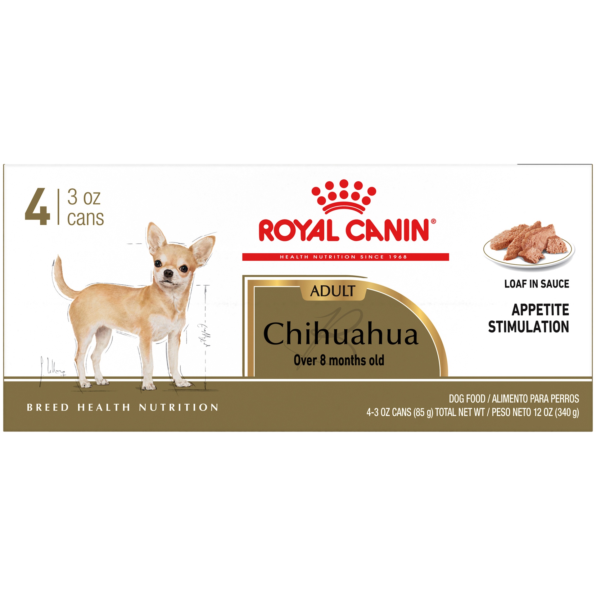 slide 6 of 9, Royal Canin Breed Health Nutrition Chihuahua Loaf In Sauce Dog Food Multipack, 4 ct; 3 oz