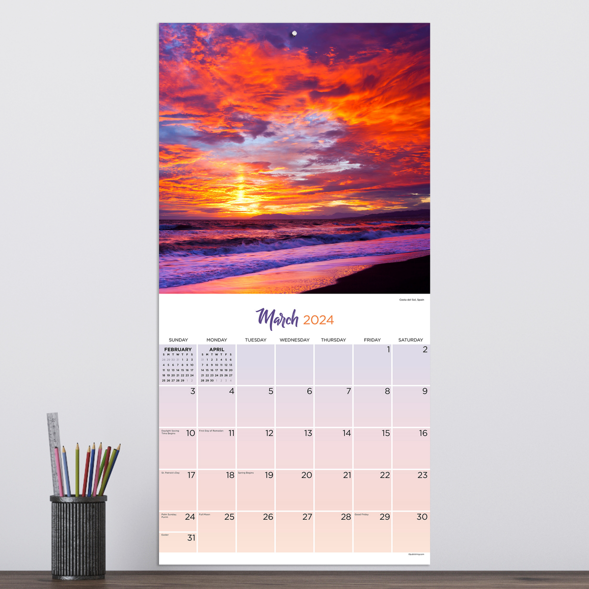 slide 17 of 17, 2024 Sunsets Wall Calendar, 1 ct