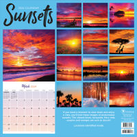 slide 11 of 17, 2024 Sunsets Wall Calendar, 1 ct