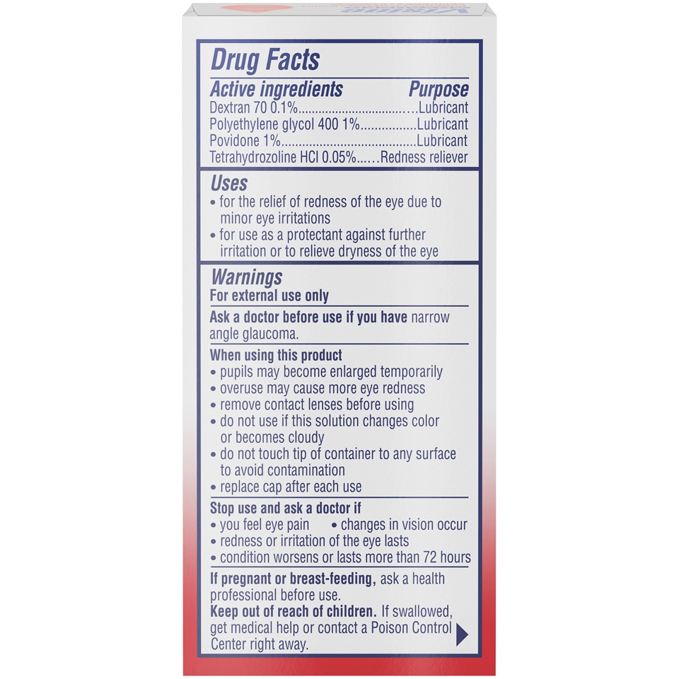 slide 6 of 6, VISINE ADVANCED Redness + Irritation Relief Eye Drops, 0.5 Fl. Oz, 5 oz
