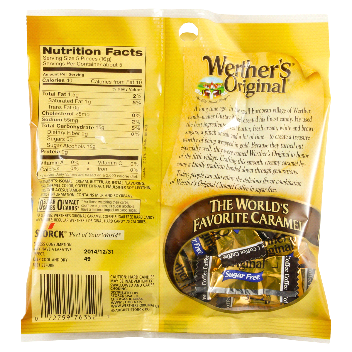 slide 2 of 2, Werther's Original Werthers Original Hard Sugar Free Caramel Coffee Candy, 2.75 Oz, 2.75 oz