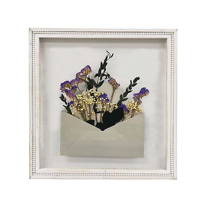 slide 1 of 1, Bee & Willow Home Pressed Flowers - Grey Envelope Framed Wall Art, 1 ct