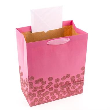 slide 1 of 1, Hallmark Large Gift Bag With Tissue Paper (Pink Dots), 1 ct