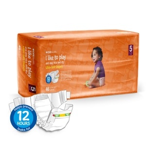 slide 1 of 1, CVS Health CVS Diapers Ultra Soft Size 5, 46 ct