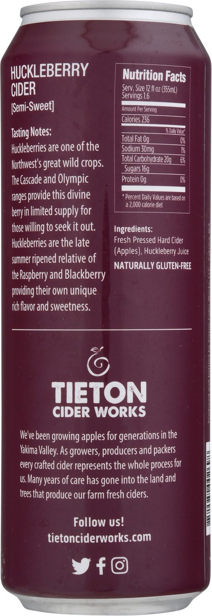 slide 4 of 13, Tieton Cider Works Huckleberry Cider 19.2 fl oz, 19.2 fl oz