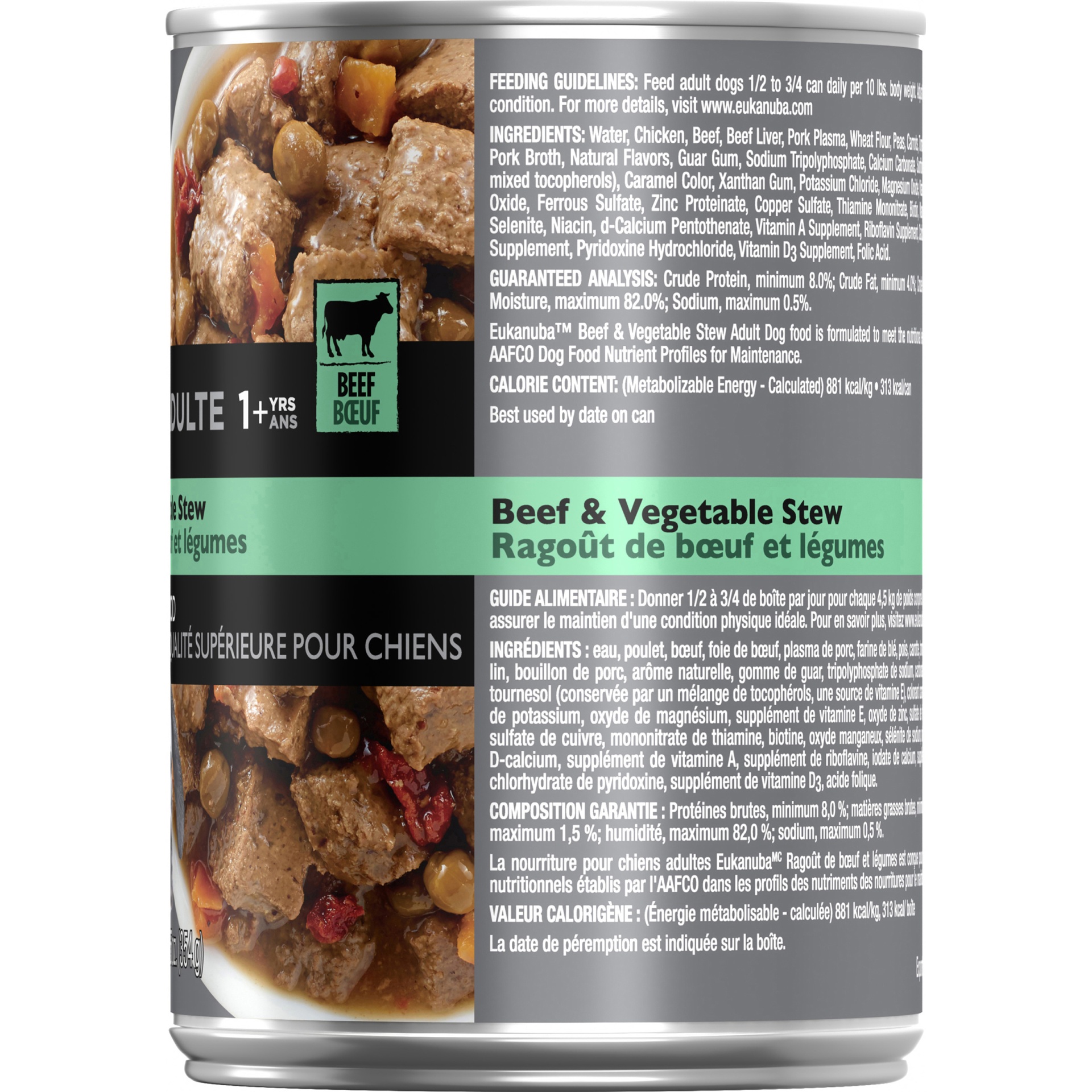 slide 6 of 7, Eukanuba Beef & Vegetable Stew Adult 1+ Years Premium Dog Food, 12.5 oz