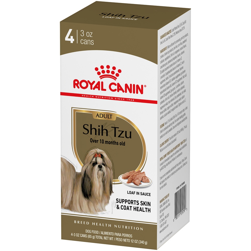slide 3 of 9, Royal Canin Breed Health Nutrition Shih Tzu Loaf In Sauce Food for Dogs, 4 ct; 3 oz